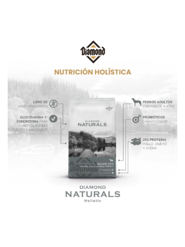 Alimento Seco para Perro Naturals Senior 15kg - Diamond