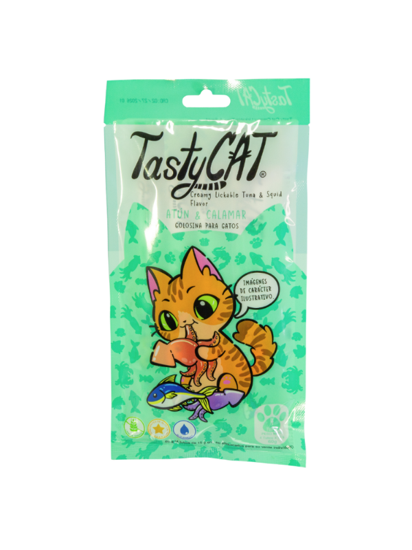 Snack Cremoso Atún y Calamar (4 Sobres) - TastyCat