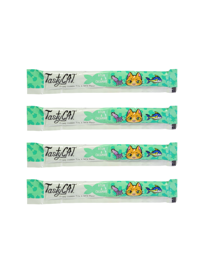 Snack Cremoso Atún y Calamar (4 Sobres) - TastyCat