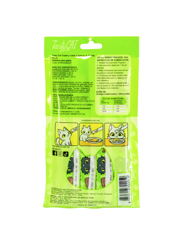 Snack Cremoso Salmón y Camarón (4 Sobres) - TastyCat