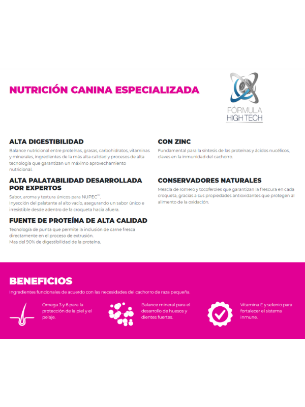 Alimento Seco para Cachorro Raza Pequeña 2KG - Nupec