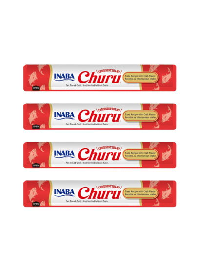 Snack Churu sabor atún con cangrejo 14g – Inaba