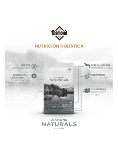 Alimento Seco para Perro Naturals Senior 15kg -  Diamond