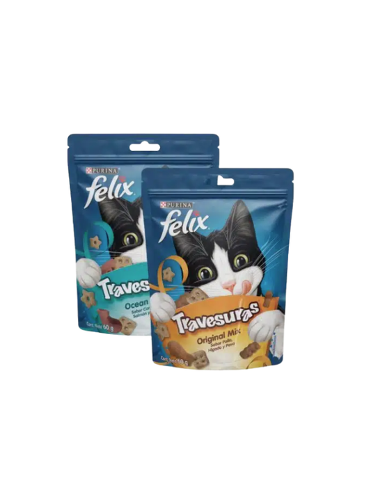 Premios Felix Travesuras Salmon, Atun y Camaron 60g- Purina