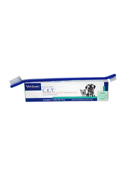 Kit Pasta Dental Enzimatica C.E.T. 70g para Perros y Gatos con Cepillo y Estuche - Virbac