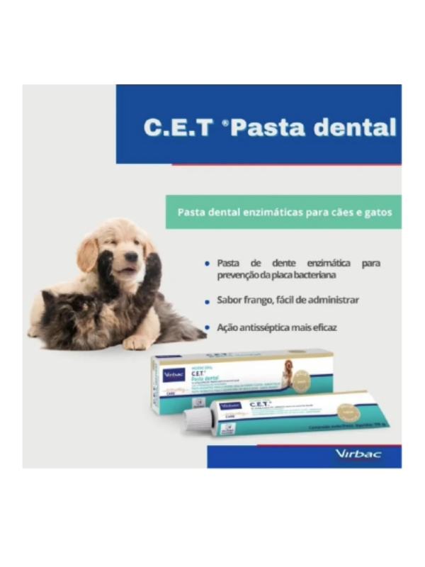 Pasta Dental Enzimatica C.E.T. 70g para Perros y Gatos - Virbac