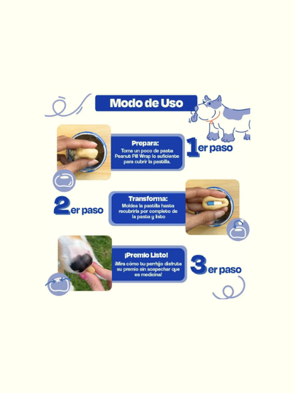 Recubrimiento de Pastillas para Perros Sabor Crema de Cacahuate Pill Wrap 200gr - Dogelthy