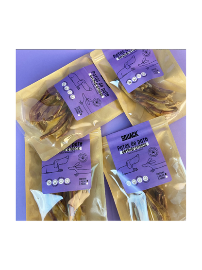 Snack para Perro Patas de Pato Deshidratadas 4pzs - SQUACK