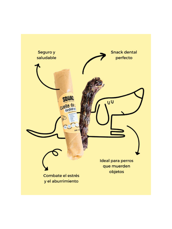 Snack para Perro Cuello de Pato Deshidratado -SQUACK