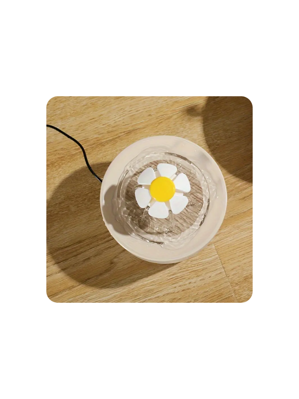 Fuente de agua transparente con flor para gatos y perros – KAINU