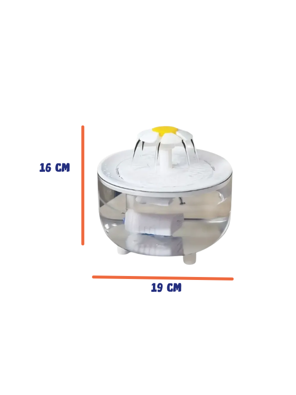 Fuente de agua transparente con flor para gatos y perros – KAINU