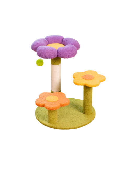 Torre rascadora para gatos con plataformas florales – KAINU