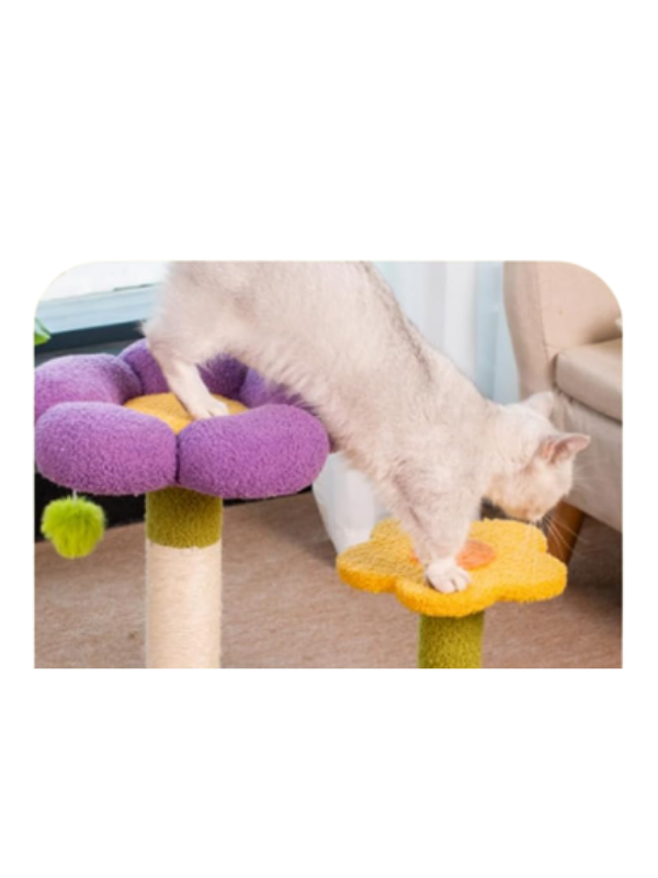 Torre rascadora para gatos con plataformas florales – KAINU