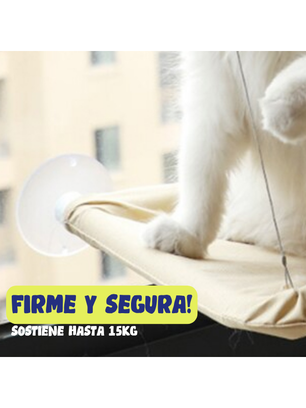Cama para gatos en ventanal con ventosas de alta resistencia – KAINU PET