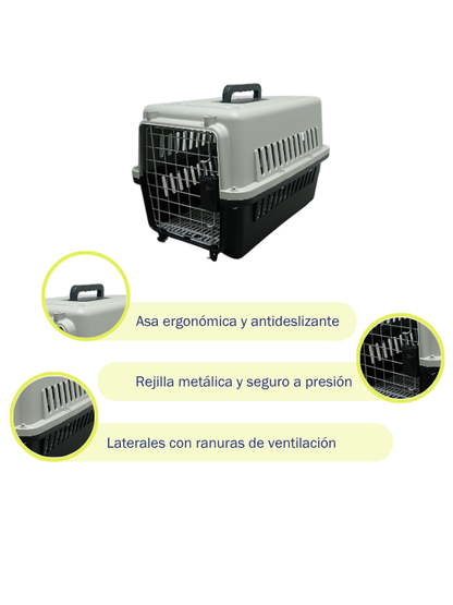 Transportadora 48x30x32 cm – con rejilla metálica KAINU