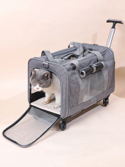Transportadora de tela con rueditas tipo maleta - KAINU