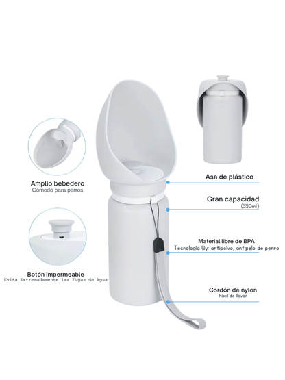 Botella portátil con bebedero integrado para mascotas 550ml – KAINU