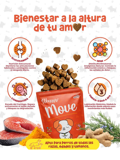 Premios para Perro Move 120g (60 piezas) - Waggys