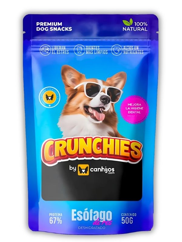 Esófago de res deshidratado – Crunchies (50 g)