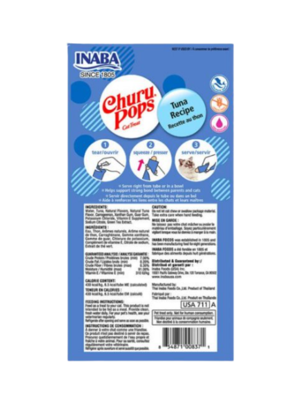 Sobre de 4 piezas de Churu Pops Sabor Atun 15g c/u - INABA