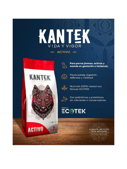 Alimento Seco Holistico Activo 2KG Super Premium- KANTEK