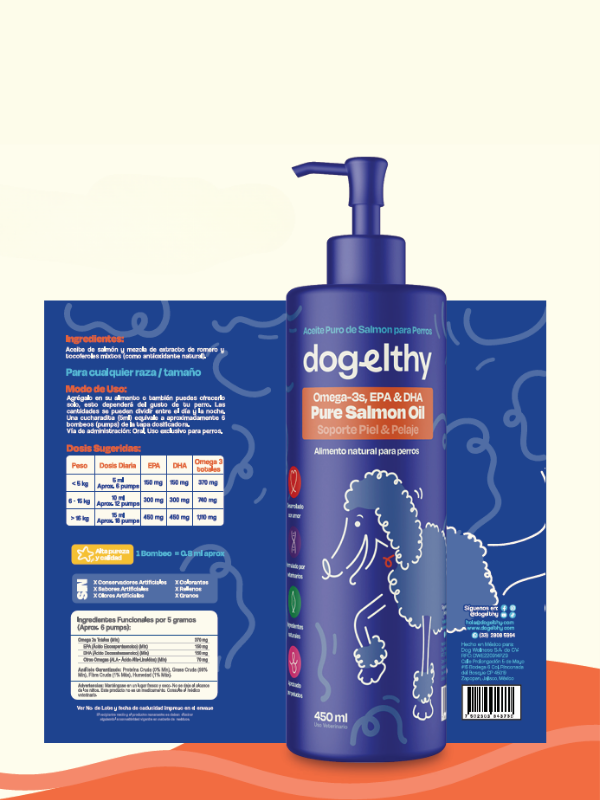 Aceite de Salmon para Perros Pure Salmon Oil 240ml - Dogelthy