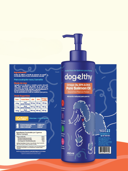 Aceite de Salmon para Perros Pure Salmon Oil 240ml - Dogelthy