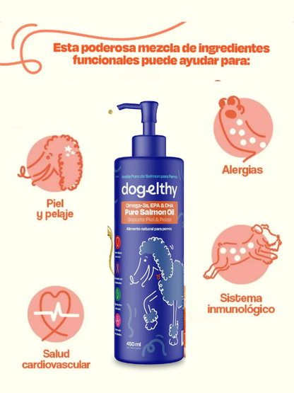 Aceite de Salmon para Perros Pure Salmon Oil 240ml - Dogelthy